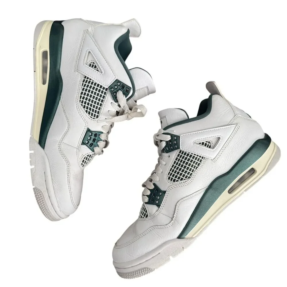 Air‎ Jordan 4 Retro Shoes Mens Size 8 White Oxidized Green FQ8138-103 Sneakers